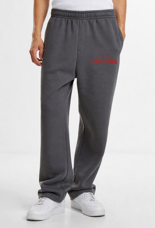 Bordeaux - Dark grey fluffy trackpants