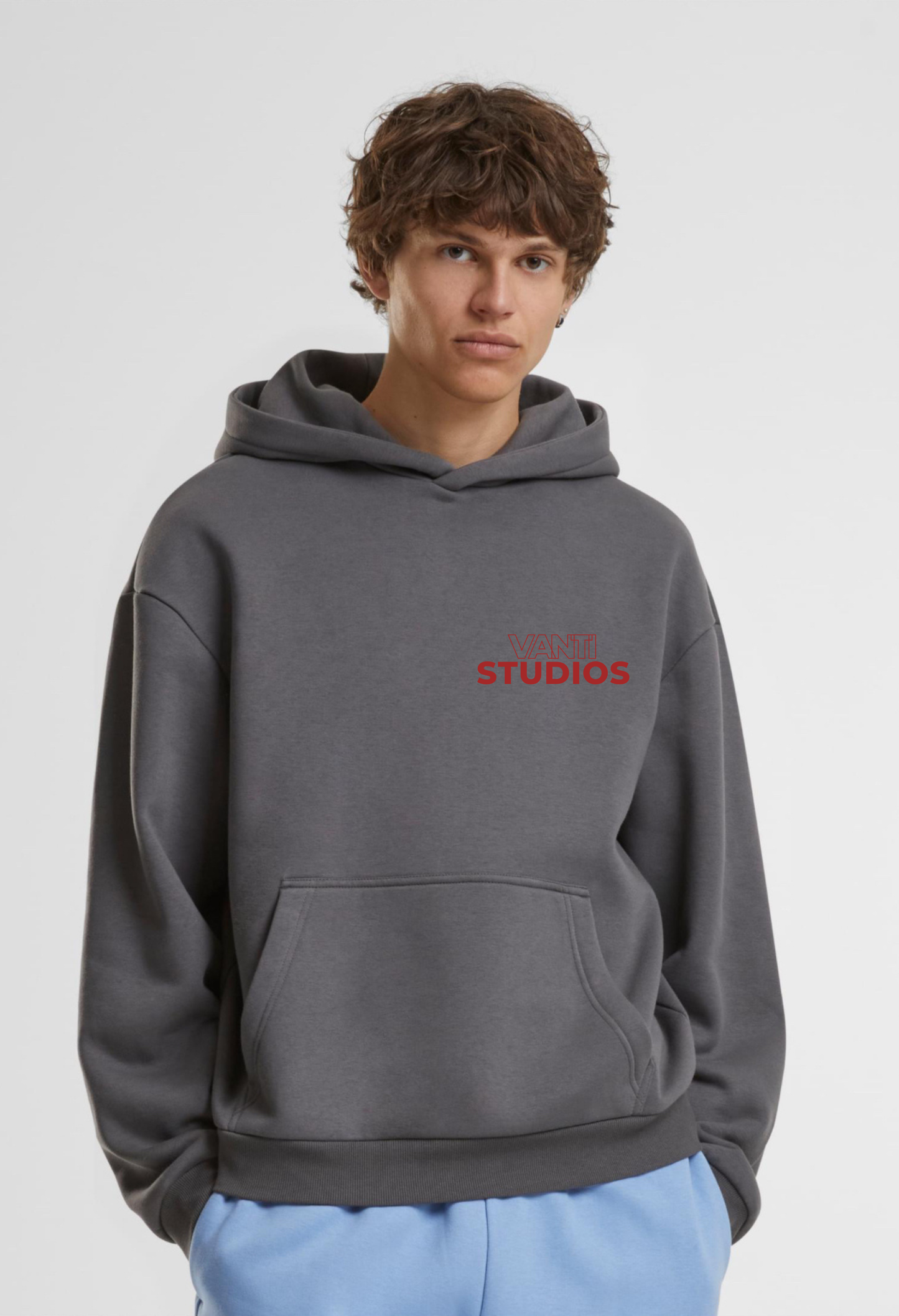 Bordeaux - Dark grey fluffy hoodie