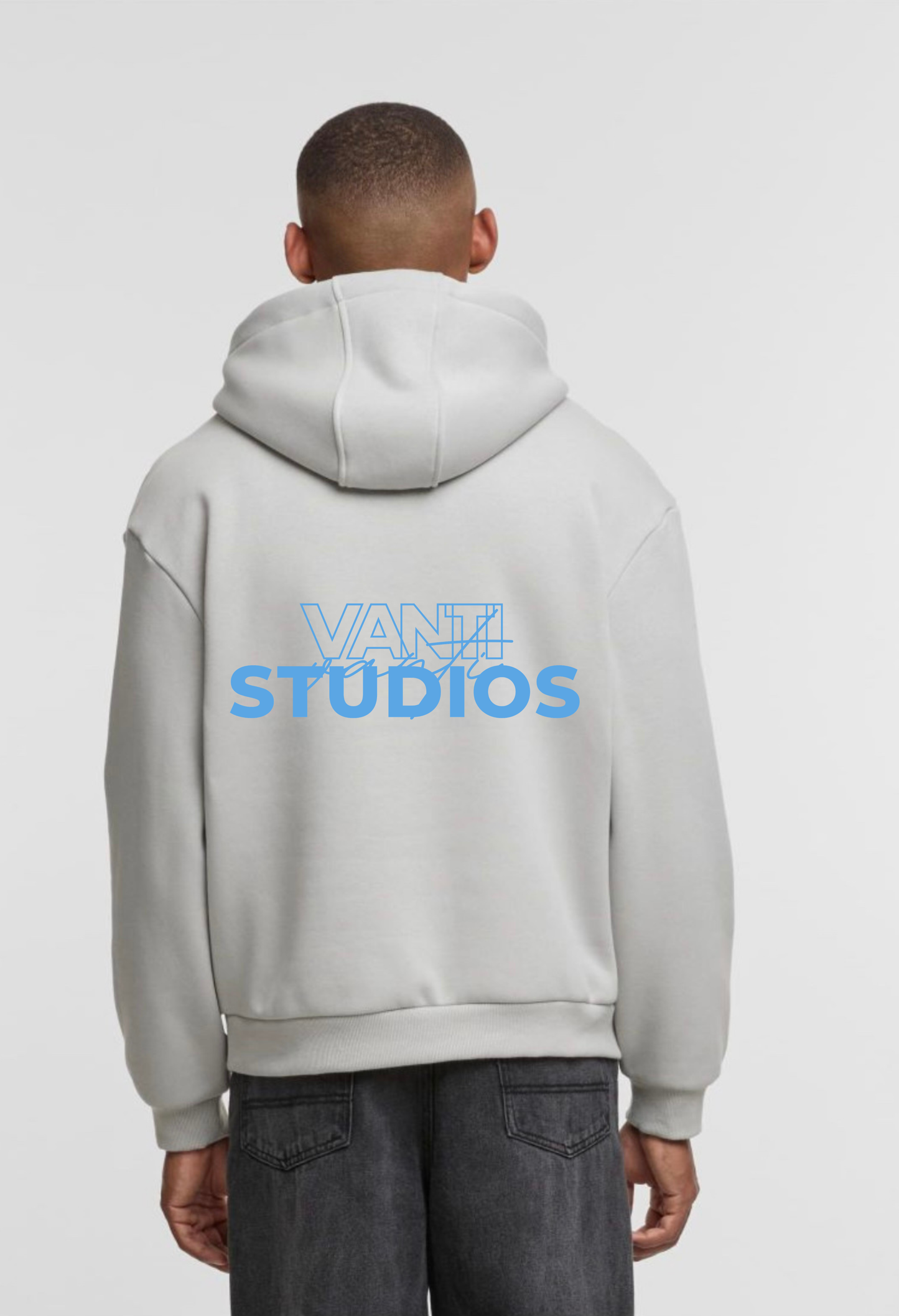 Light blue - Light grey fluffy hoodie