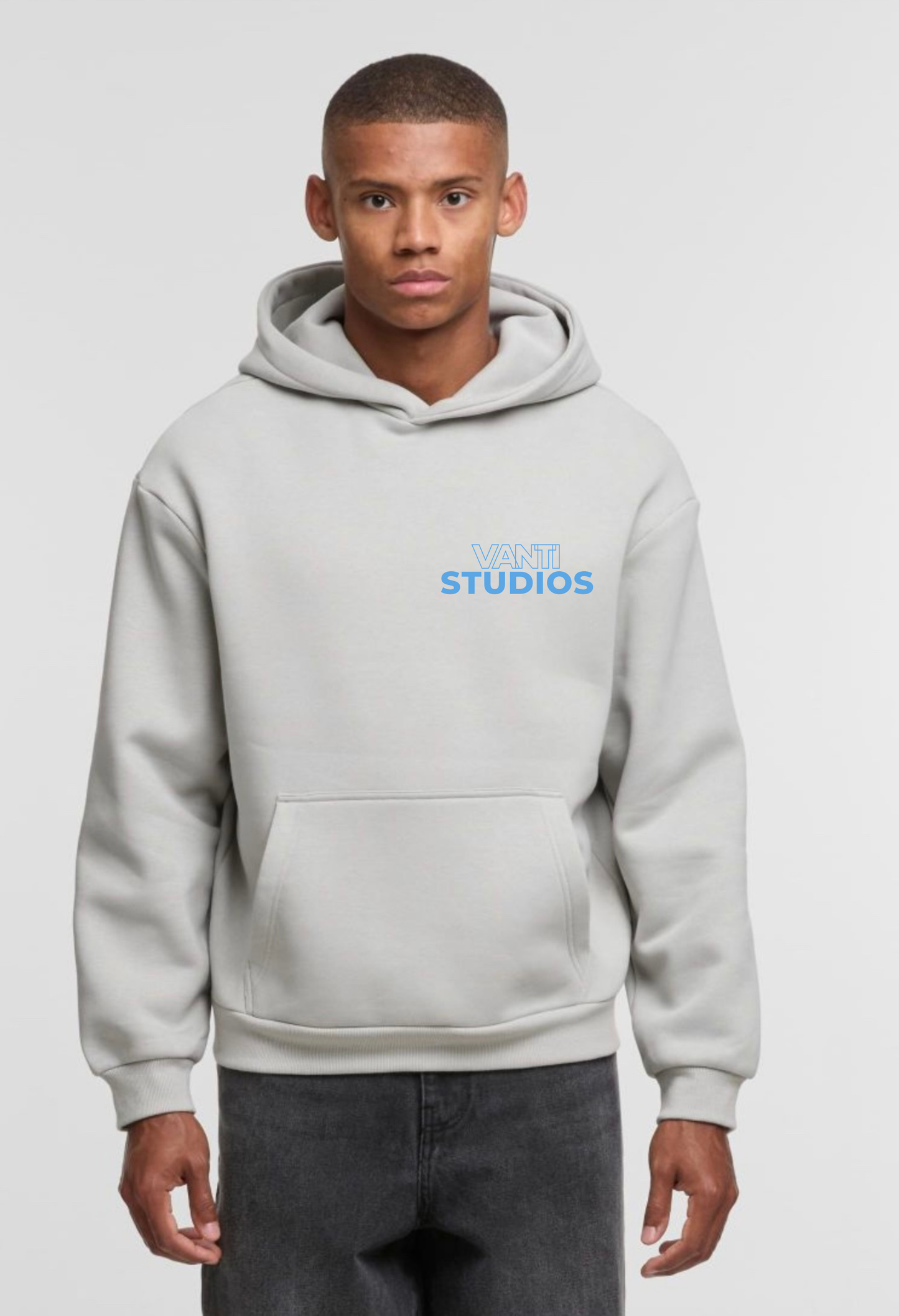 Light blue - Light grey fluffy hoodie