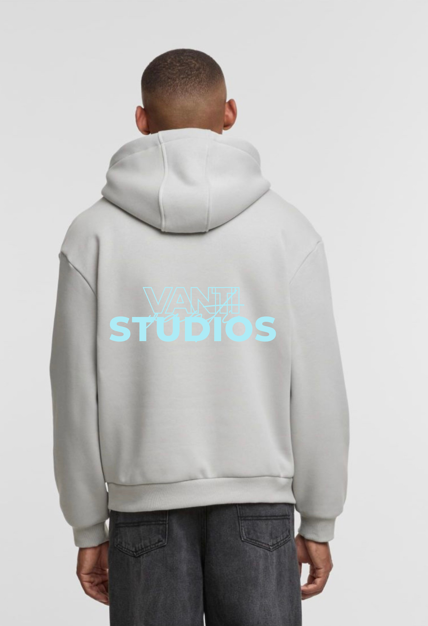 Mint - Light grey fluffy hoodie