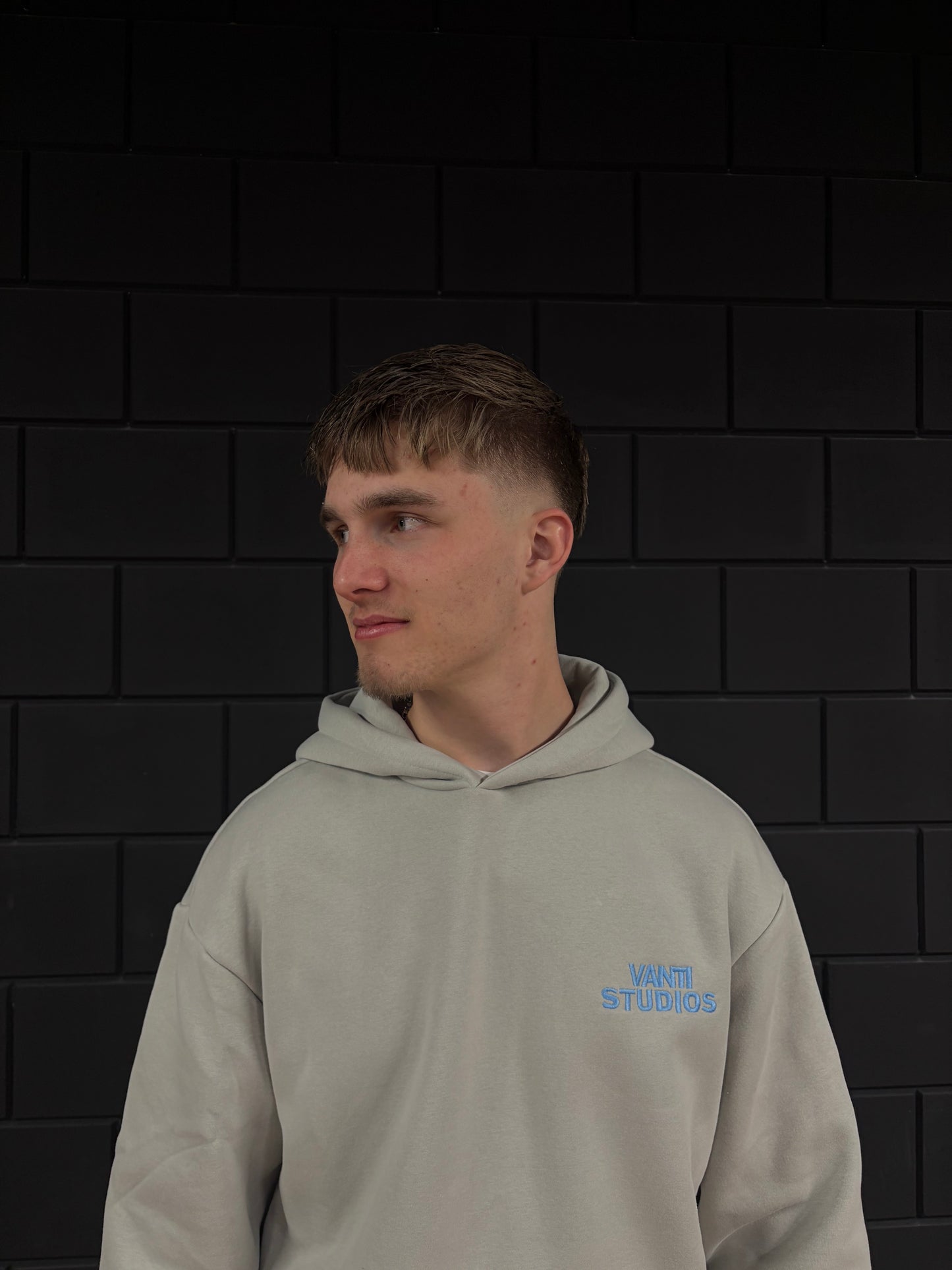 Light blue - Light grey fluffy hoodie